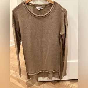 Tan Knit Crewneck Long Sleeve Sweater [Small]